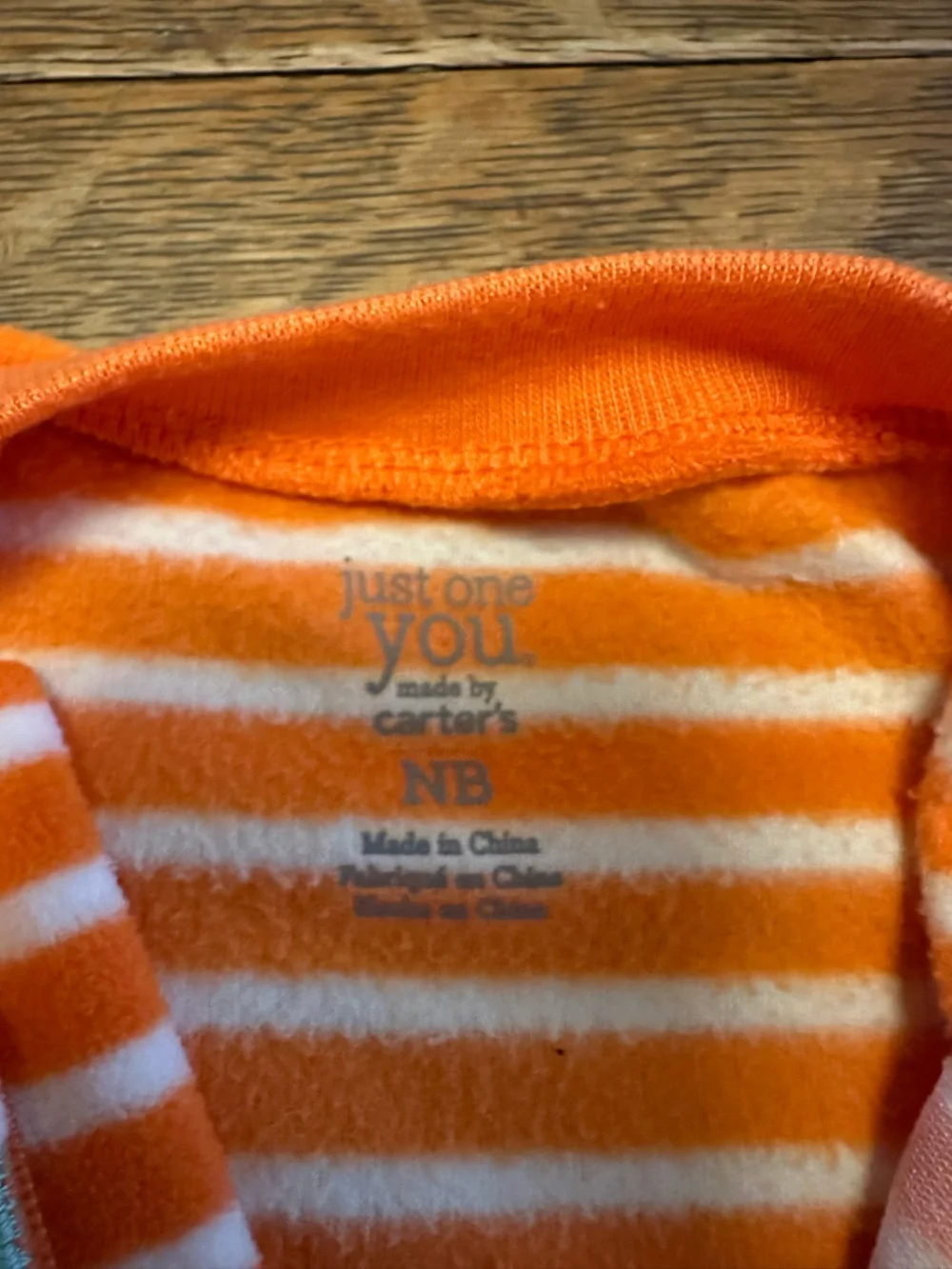 Carter’s Orange Striped Pumpkin Footed One-Piece for Baby